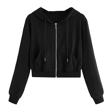 トップス KISHIDAMIKI cropped sweat zip top black COTTON FLEECE CLASSIC ZIP UP HOODIE | ONYX